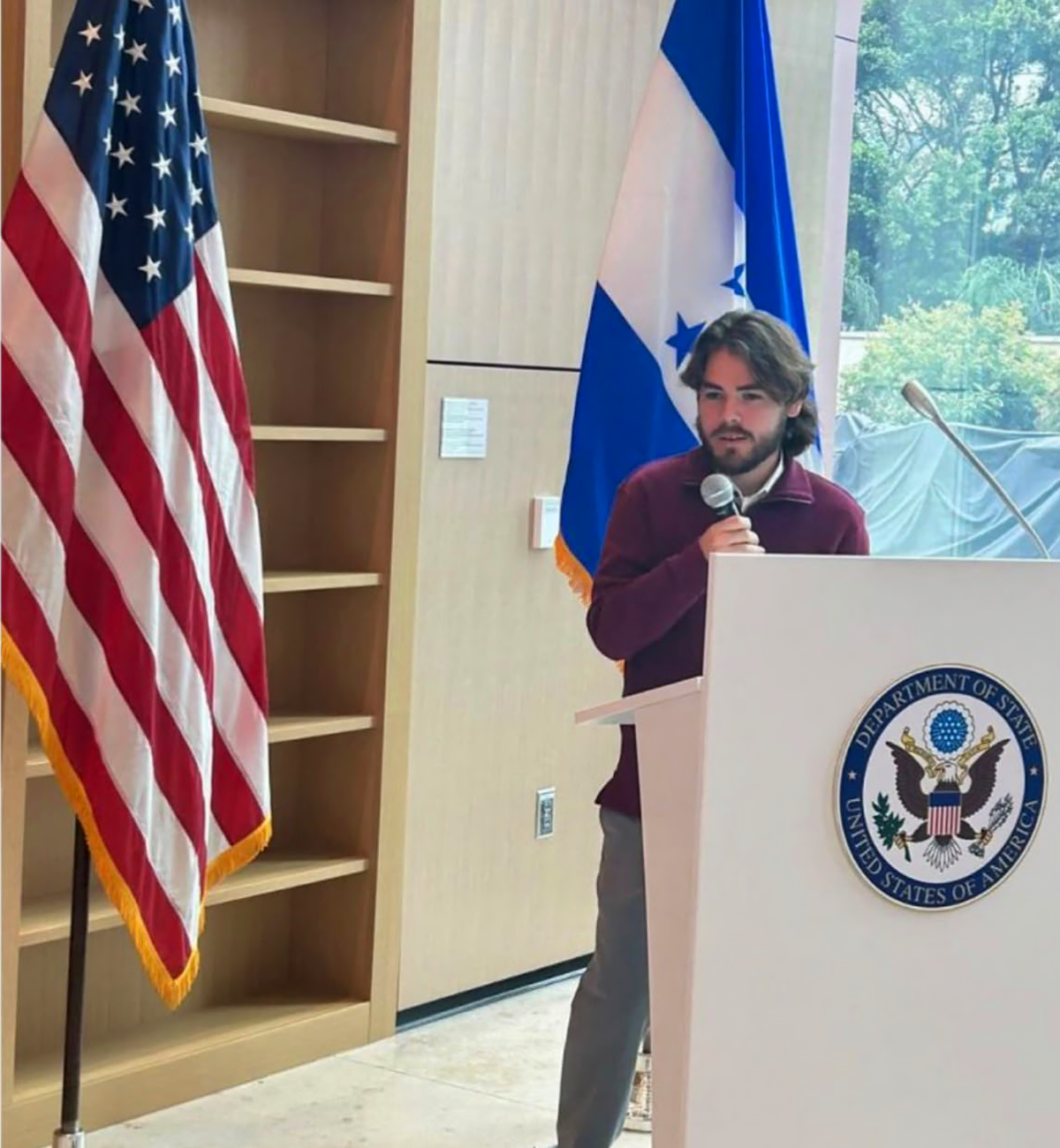 Joseph Rosales at the U.S. Embassy in Tegucigalpa