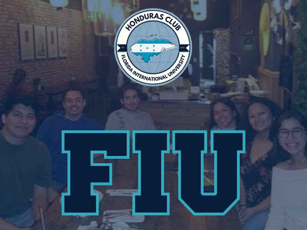 Joseph Rosales with the Honduras Club at Florida International University